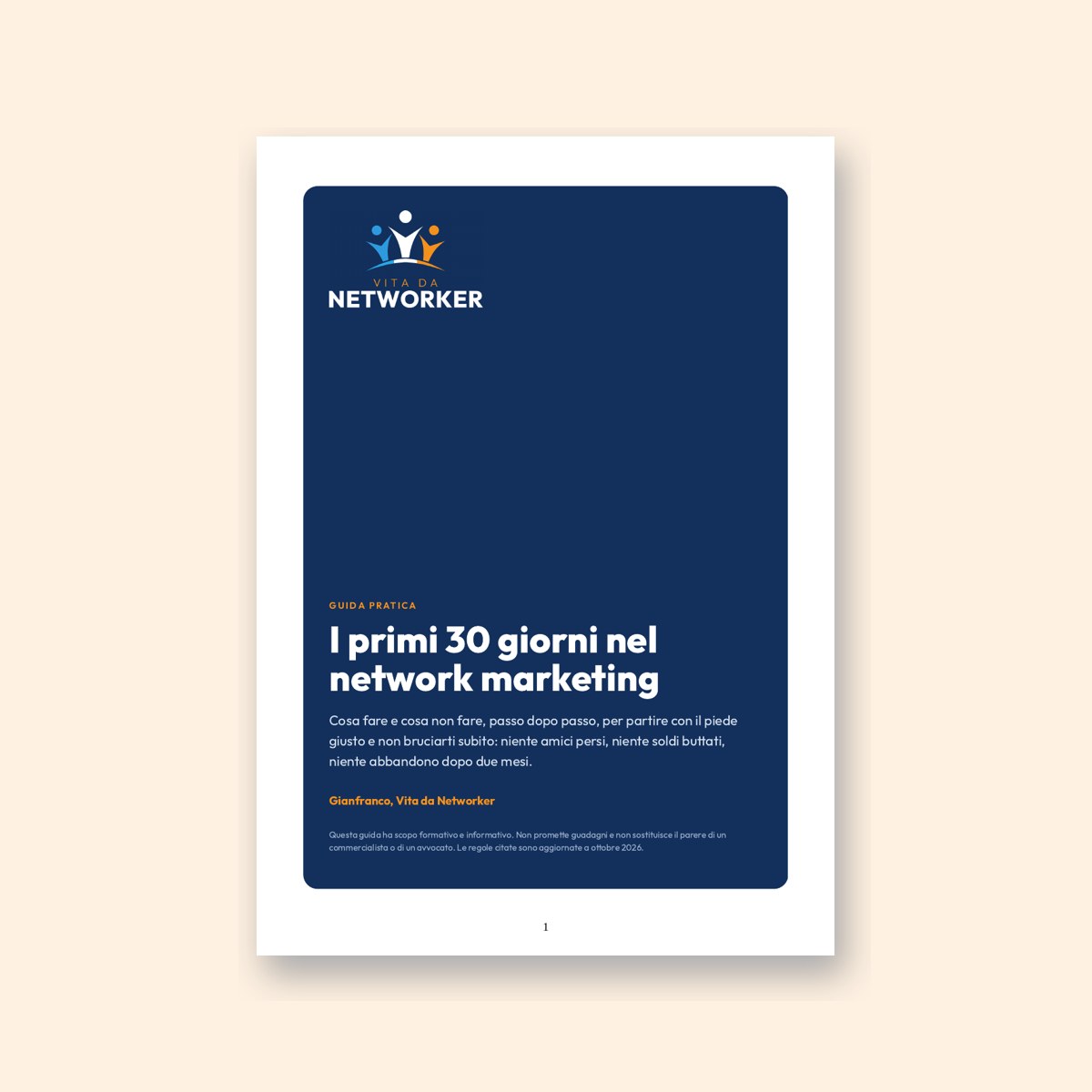 Copertina della guida I primi 30 giorni nel network marketing